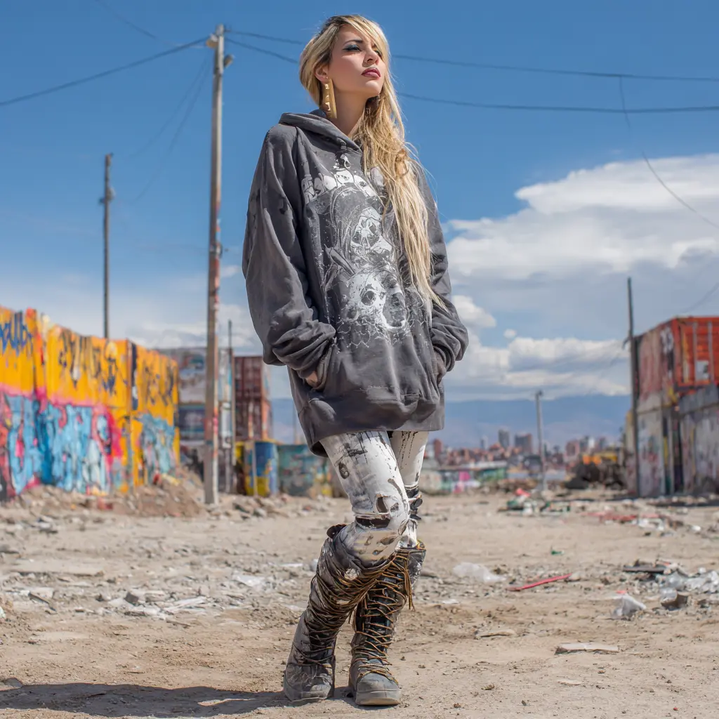 look de ropa urbana mujer 2026 con sudadera oversize y estética streetwear alternativa